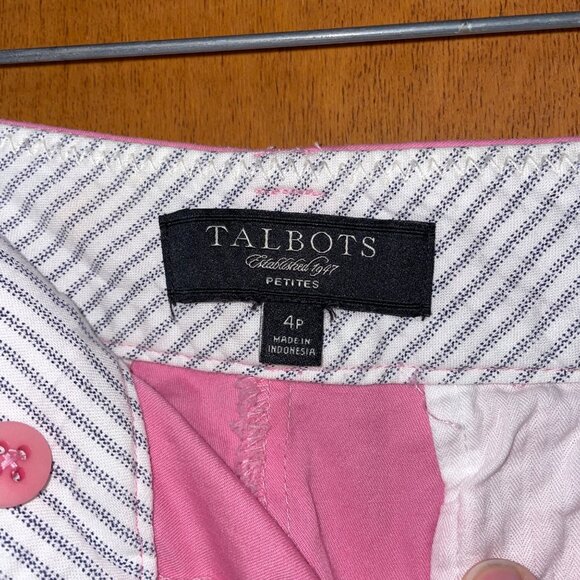 Talbots Womens Pink Chatham Pants 4P Cotton Blend - Picture 3 of 6